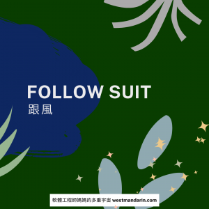 follow suit 中文意思 - 跟風 (unlimited PTO)